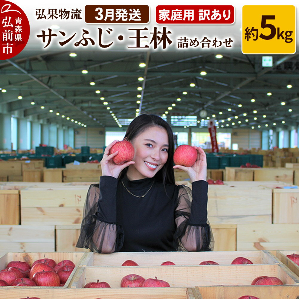 【ふるさと納税】りんご【3月発送】家庭用 訳あり サンふじ・王林 詰め合わせ 約5kg