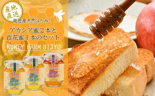 [H051] 能登産天然はちみつ『アカシア蜂蜜２本＆百花蜂蜜』セット