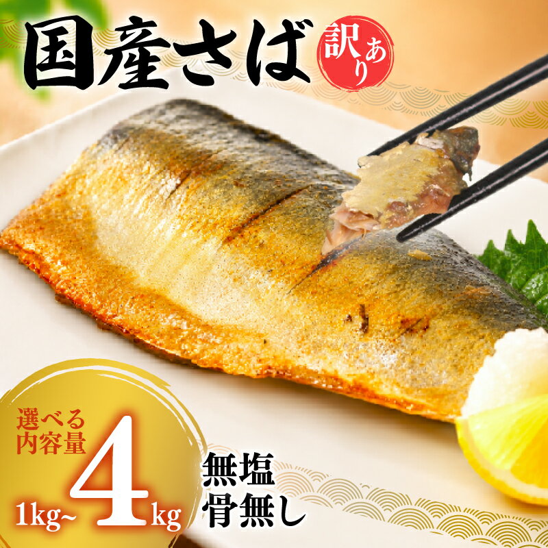 【ふるさと納税】7営業日以内発送 or 指定日可 選べる 骨取りさば フィレ 国産 無塩 鯖 1kg 2kg 3kg 4kg 訳あり 骨なし 骨抜き 小分け 切身 冷凍 真空 食品 大容量 人気 魚 魚介 海鮮 簡単 調理 惣菜 おかず 不揃い 便利 お弁当 塩焼き 味噌煮 ふるさと納税鯖 山口 下関市