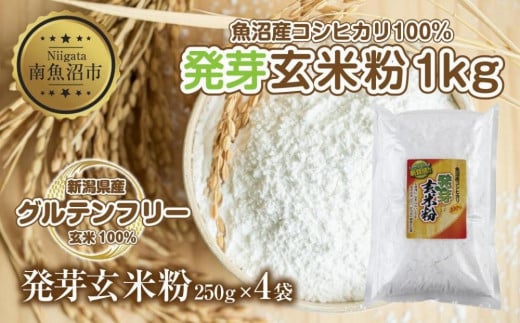 
ES484 魚沼産 コシヒカリ 発芽玄米粉 250g×4袋 計1kg 玄米 グルテンフリー 小麦不使用 アレルギー GABA お取り寄せ 菓子 パン ケーキ ギフト 送料無料 コパフーズ 新潟県 南魚沼市
