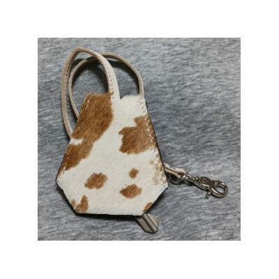 【ふるさと納税】キーカバー　大　ホースヘアー(馬革)・ホワイト/ブラウン【1657327】