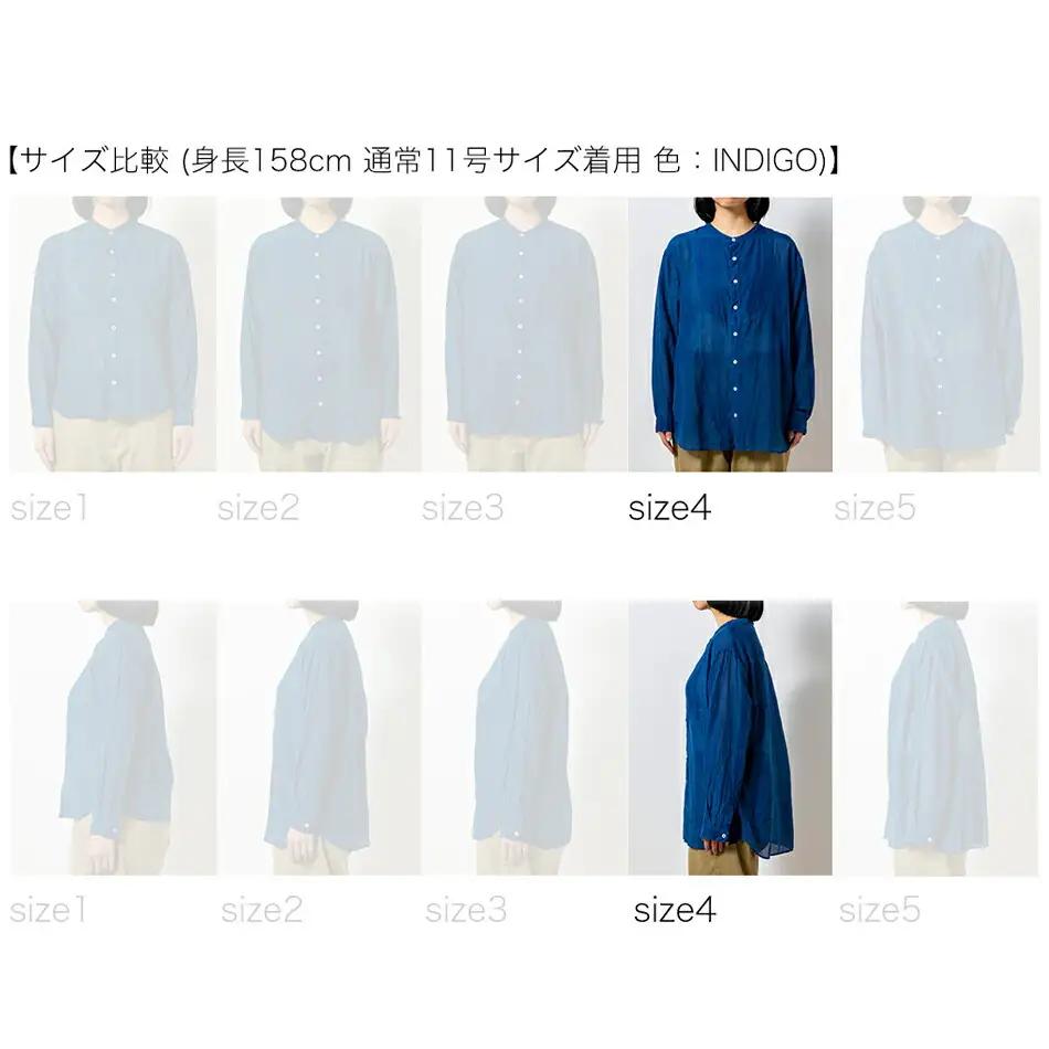 手染めシルクコットン切替シャツ サイズ4 LIGHT GRAY（薄墨染）　AO041