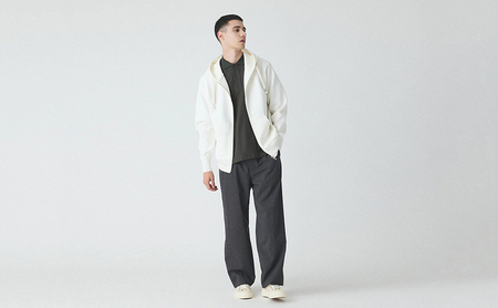パーカー アンユースレス ジップアップ スニットパーカー 服 洋服 ファッション 耐久性 上品 コーマ糸 無撚糸コットン 洗濯可能 墨田区 東京都 オフ/XL規
