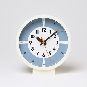 fun pun clock with color! for table /ライトブルー （YD18-05LBL）Lemnos レムノス  時計