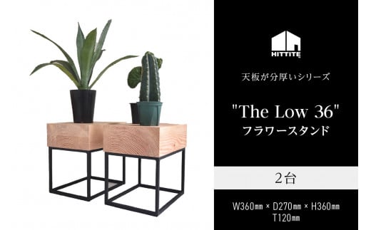 HITTITEの天板が分厚いシリーズ  The Low 36  フラワースタンド 2台 テーブル フラワースタンド インテリア 家具 【063-11】