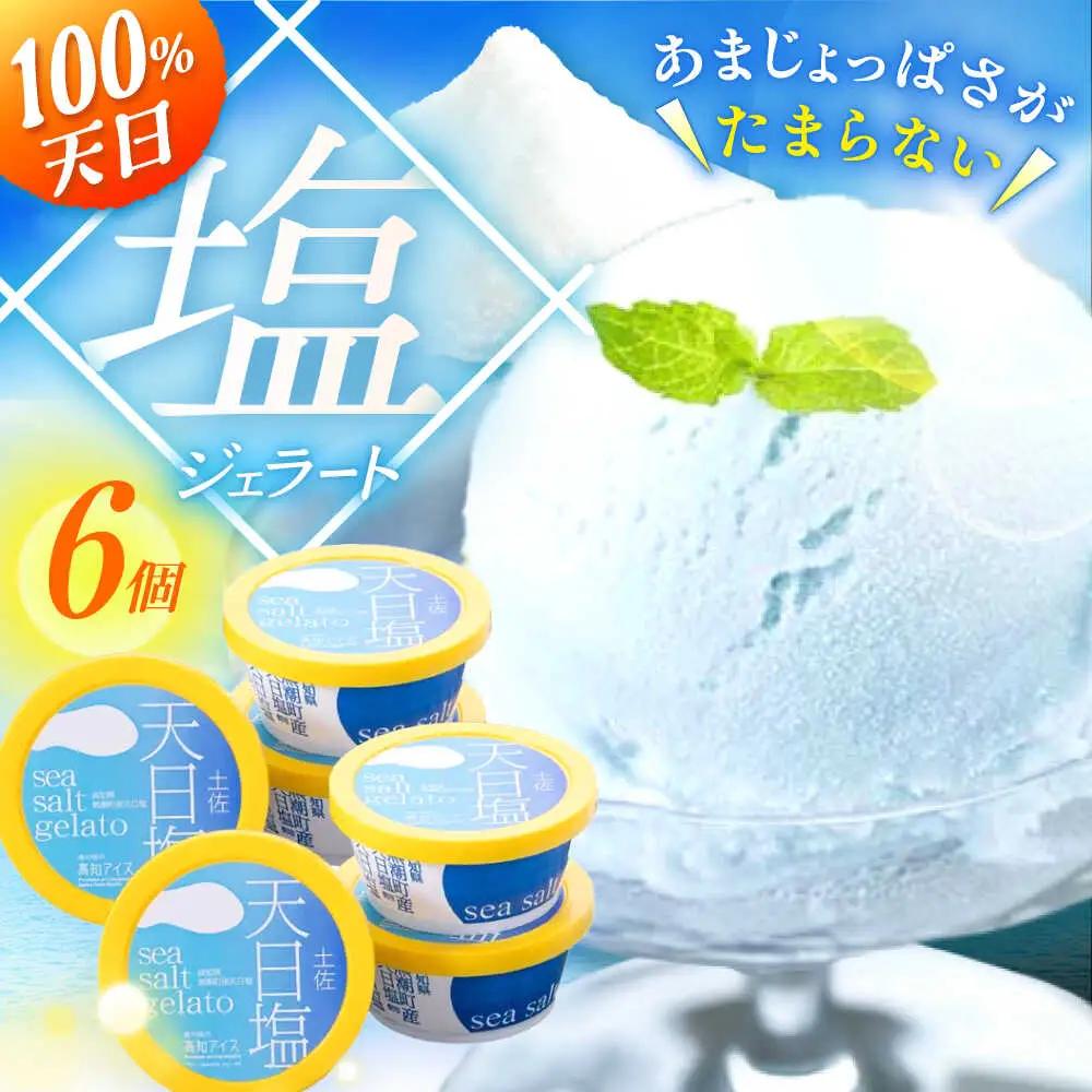 Made in 土佐 天日塩ジェラート6個 / 塩アイス 高知アイス カップ 【グレイジア株式会社】 [ATAC368]