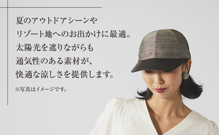 キャップ 希少素材 アバカ織とレザーのキャップ グレー 帽子 ファッション アバカ しっとり 光沢 高級感 上品 アウトドアシーン リゾート 通気性 シンプル 袋井市 静岡県
