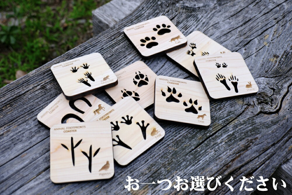 【ふるさと納税】【1枚】森のコースター〈動物の足あと編〉
