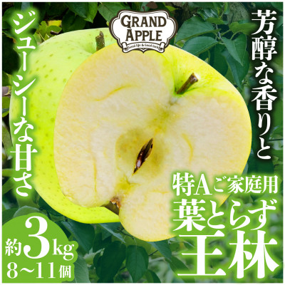 王林　特A　ご家庭用　約3kg【配送不可地域：離島・沖縄県】
