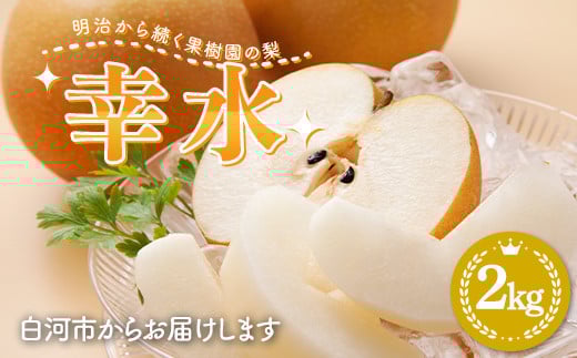 【2026年出荷分先行予約】明治から続く果樹園の梨「幸水」2kg（玉数おまかせ） なし 果物 くだもの デザート ギフト ナシ 甘い フルーツ 福島県 白河市 F24R-216
