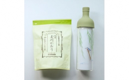 ほうじ茶ティーバッグ＆フィルターインボトル (かわせみの絵付け入) 茎ほうじ茶 ほうじ茶 【093】