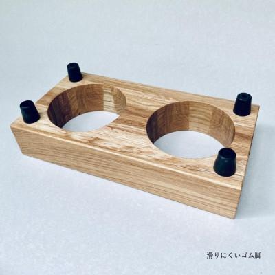 ふるさと納税 福岡市 ペットフードテーブル　hole S 2連(福岡市内製造)(ガラスボウル付き)(福岡市) VL013 |  | 02
