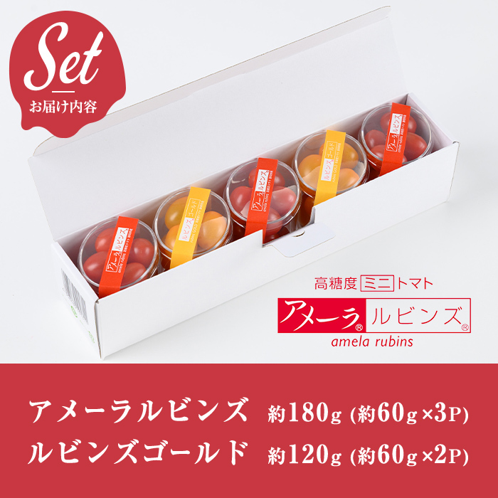 アメーラルビンズ＆ルビンズゴールド　5パック入り ｜ トマト 野菜 国産