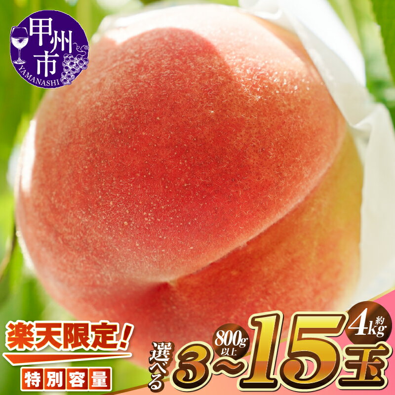 【ふるさと納税】《年末企画実施中》桃 2026年 先行予約 楽天限定 もも 選べる 800g以上 約2kg 約3kg 約4kg 3〜15玉 フルーツ 果物 山梨 朝どれ 産地直送 白鳳系 白桃系 期間限定 数量限定 人気 おすすめ 高評価 予約 まずはお試し 食べきり 一人暮らし 一人分 5000円（KSF）