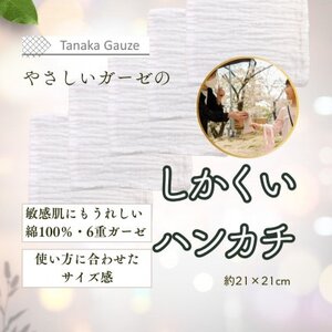 肌にやさしい 6重ガーゼのしかくいハンカチ(ホワイト5枚セット)【1691452】