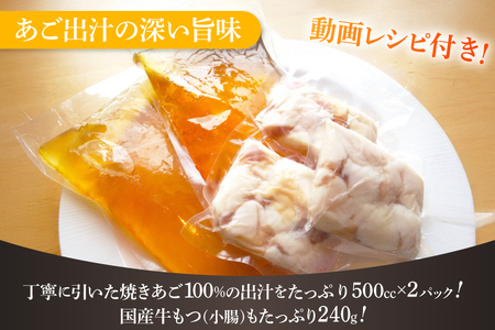 もつ鍋 あごだし セット 3～4人前 4回 定期便 総計 12～16人前 [Vive la vie! 長崎県 平戸市 hr42bgy420512]