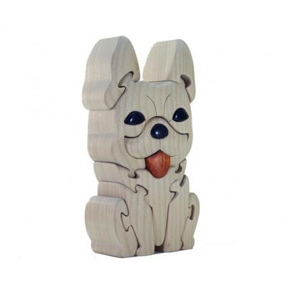 ふるさと納税 河内長野市 フレンチブルドック(クリーム)　知育玩具 木製パズル |  | 01
