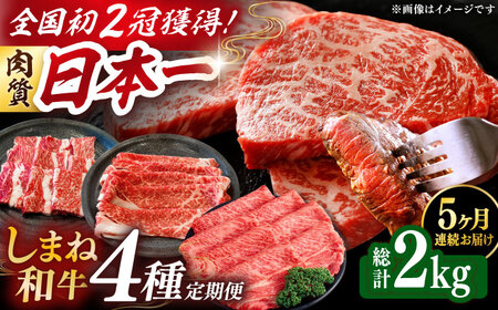 【全5回定期便】肉質日本一！しまね和牛 寄附額10万円分 計2kg 食べ比べ セット 和牛 牛肉 ステーキ 焼肉 島根県雲南市/Do corporation株式会社[AIDI017]