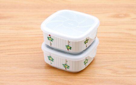 【波佐見焼】角パック 花木立 緑 2個セット【団陶器】[PB218]