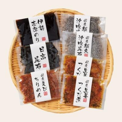 ふるさと納税 小豆島町 国産佃煮詰合せ(7袋)(伊勢志摩のり ・生姜つくだ煮 ・日高昆布 ・絹糸汐吹昆布・えびちりめん) |  | 01