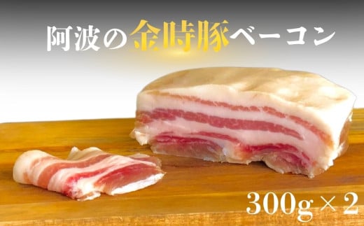【阿波の金時豚】 ベーコン （600g）  金時豚 豚バラ肉 生ベーコン 冷凍 焼く パスタ スープ 具材
