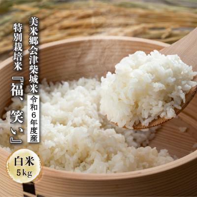 ふるさと納税 喜多方市 令和6年度産　美米郷会津柴城米　福島県トップブランド米　特別栽培米『福、笑い』　白米　5kg