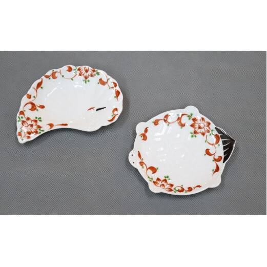 有田焼 銘々皿 鶴と亀 ペアセット 大慶 食器 うつわ 器 お正月 ハレの日 お祝い 小皿 A20-515_イメージ3