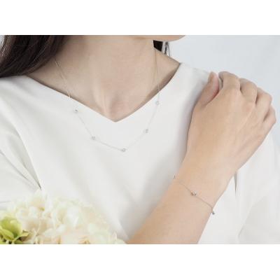 ふるさと納税 甲府市 K18WG ダイヤモンドステーションネックレス&ブレスレット　P1914/3154 |  | 02