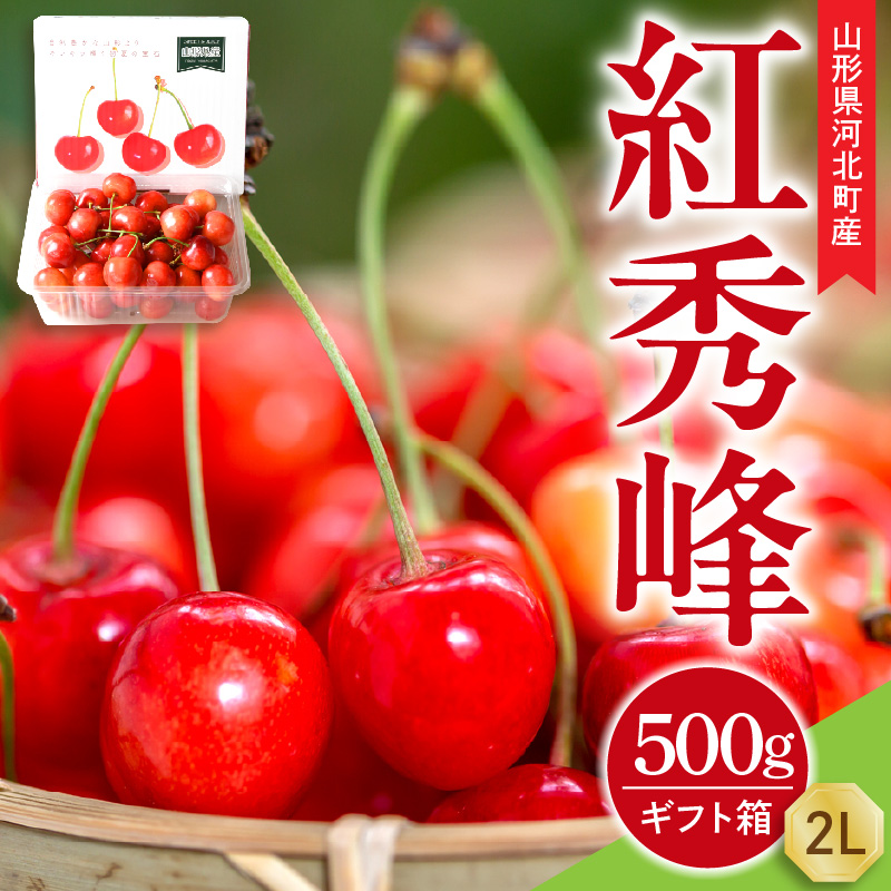 【令和9年産】さくらんぼ 紅秀峰 500g 2L玉 ギフト箱入 秀品 山形県産【山形eLab】フルーツ 人気 贈答 ふるさと納税 河北町 2027年産 ka074-055 500g