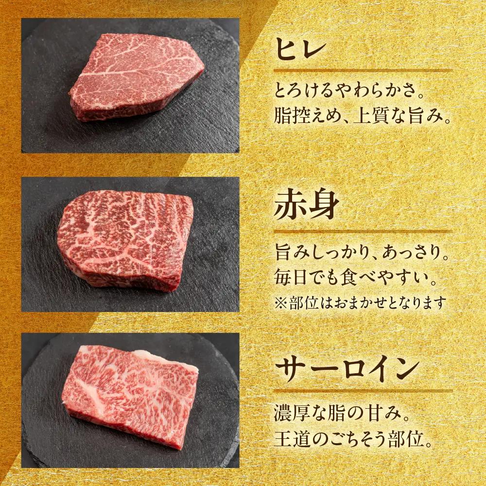 飛騨牛ステーキ 3種 食べ比べセット（各100g）計300g （サーロイン・ヒレ・赤身）【22-50】