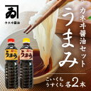 【ふるさと納税】H-88【明治2年創業 カネヰ醤油】風味醤油「うまみ」こいくち・うすくち各500ml×2本セット