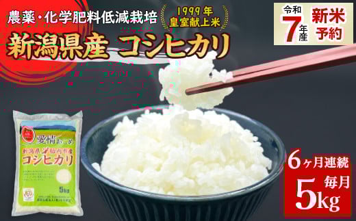 16-K56【6ヶ月連続お届け】新潟県胎内市産コシヒカリ5kg