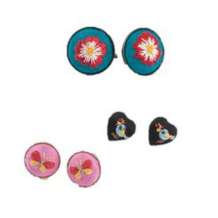 【ふるさと納税】【加賀繍】刺繍紋様ピアス　選べるデザイン【花・鳥・蝶々】 | ピアス ジュエリー アクセサリー 装飾品 レディース ファッション 小物 手作り クラフト 民芸 ギフト プレゼント 伝統技術 和風 モダン カジュアル フォーマル 人気 おすすめ 送料無料