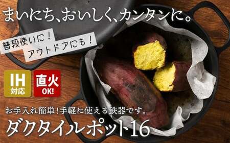 IH対応 鉄 鍋 ダクタイルポット16cm 鉄器 錆びにくい 鉄鍋 鉄器 スキレット 錆びにくい 一人暮らし アウトドア BBQ キャンプ 直火 超軽量 岩手県 北上市 K0060  (岩手製鉄) ダッチオーブン 岩鉄鉄器 ｷｬﾝﾌﾟ 調理器具 ﾌﾗｲﾊﾟﾝ 岩鉄鉄器 ディープフライパン