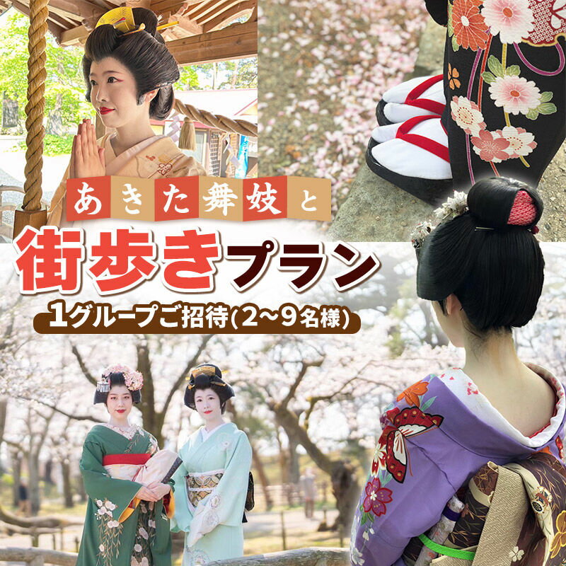 【ふるさと納税】あきた舞妓と街歩きプラン 1グループご招待(2〜9名様) ゆうパケット発送