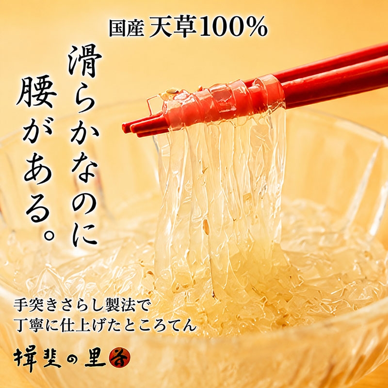 
                  ところてん 昔ながらの手突きさらし トコロテン 1袋2パック×12袋 セット 三杯酢味 伊豆 天草 100% ところ天 心太 スイーツ お菓子 菓子 おやつ デザート 和菓子 加工食品　【 岐阜県池田町 】
                