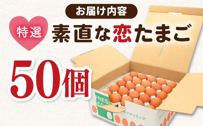 特選 素直な恋たまご 50個 《壱岐市》【しまのたまご屋さん】 [JAP017] 卵 たまご 鶏卵 玉子 ギフト 国産 卵かけご飯 たまごかけご飯 のし [JAP017]