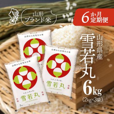 ふるさと納税 庄内町 【6か月定期便】山形米 雪若丸 6kg【8月中旬発送】