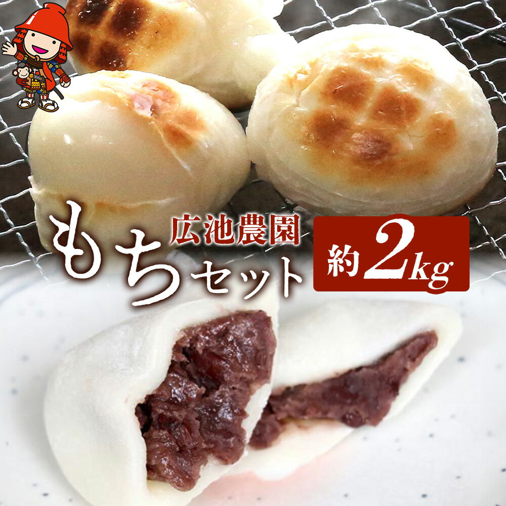 【ふるさと納税】【期間・数量限定】広池農園もちセット 約2kg 冷凍小もち500g×2 冷凍あんもち6ヶ入×2 | もち 生かきもち セット 2kg 2キロ 小もち あんもち 餅 生もち 杵つきもち 大分県産 もち米 国産 冷凍 大分県 中津市【2025年9月～2026年5月下旬頃まで発送予定】