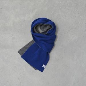 【 OTA KNIT 】TRAVEL SCARF トラベルマフラー(無地 ブルー × グレー)【1568540】