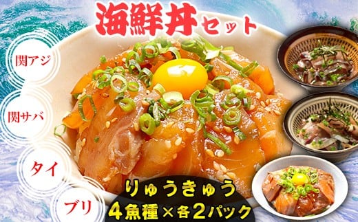 
            豊後絆屋 りゅうきゅう(4種×2食セット)B 大分郷土料理 ふるさと納税 魚 冷凍 加工品 惣菜 おすすめ おいしい 刺身 詰め合わせ おせち セット 産地直送 国産 大分県 海鮮 漬け 真空パック 小分け 惣菜 人気 海鮮丼 漬け丼 関アジ 関あじ 関サバ 関さば  鯛 タイ たい 鰤 ブリ ぶり 母の日 父の日 ＜101-003_5＞
          