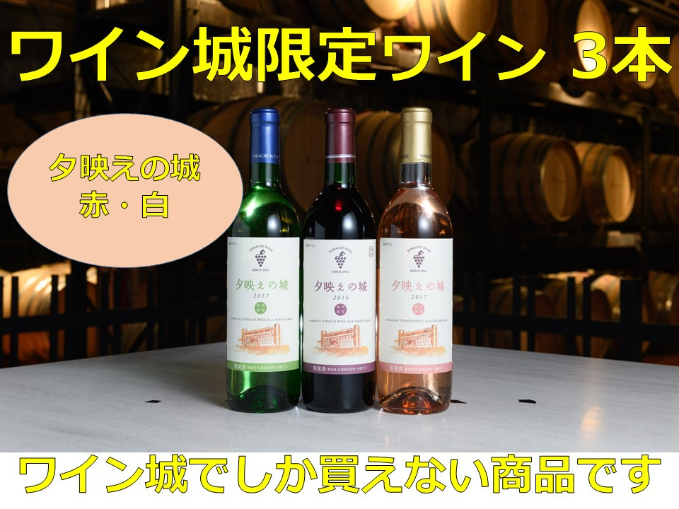 
             【限定】十勝ワイン いけだワイン城限定3本セット（赤・白・ロゼ）夕映えの城 赤ワイン 白ワイン ロゼ 北海道ワイン 北海道池田町
          