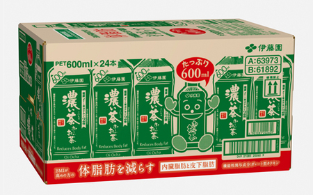 131-66　【定期便3か月】お～いお茶濃い茶PET600ml×24本
