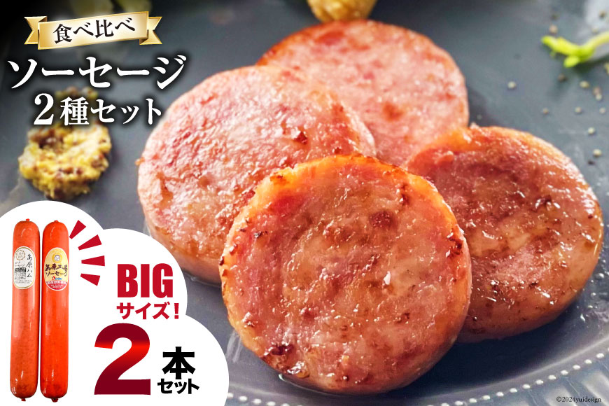 BI066 特大！ ソーセージ 2種2本 食べ比べ セット（島原ハムポークソーセージ800g×1本 島原工房ソーセージ770g×1本） [ ハム ソーセージ 肉 豚肉 おつまみ 国産 長崎県 島原市 ]