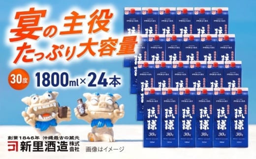 【2026年2月発送】 琉球泡盛 琉球パック 30度 1800ml×24 セット 泡盛 焼酎 地酒 お酒 ギフト  沖縄市 / 新里酒造株式会社[BCAS031-2]