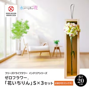 SL0285　水のいらない花 ゼロフラワー「花いちりん」 S×3セット　おまかせ(ミックス) 