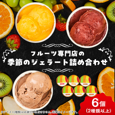 【6個入り】贈答用フルーツで作った季節のジェラート詰め合わせ【配送不可地域：離島】【1524163】