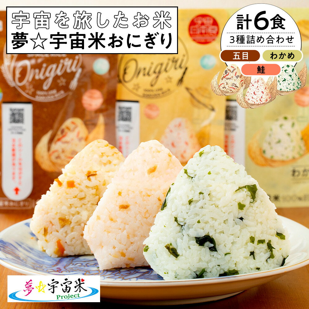 【ふるさと納税】夢☆宇宙米おにぎり 3種類詰め合わせ（6食）【8月上旬より順次発送開始】 | 米 ササニシキ 食品 人気 おすすめ 送料無料