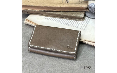 【名刺入れ】card case グレー 革 名刺入れ