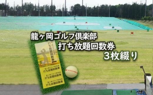 龍ヶ岡ゴルフ倶楽部　打ち放題回数券　3枚綴り【スポーツ ゴルフ ごるふ ゴルフ場 打ち放題 打ち放題回数券 施設利用券 チケット ゴルフプレー券 ゴルフ場利用券 体験チケット ゴルフチケット プレー券 人気 ゴルフ倶楽部 練習場 練習 打ちっぱなし】